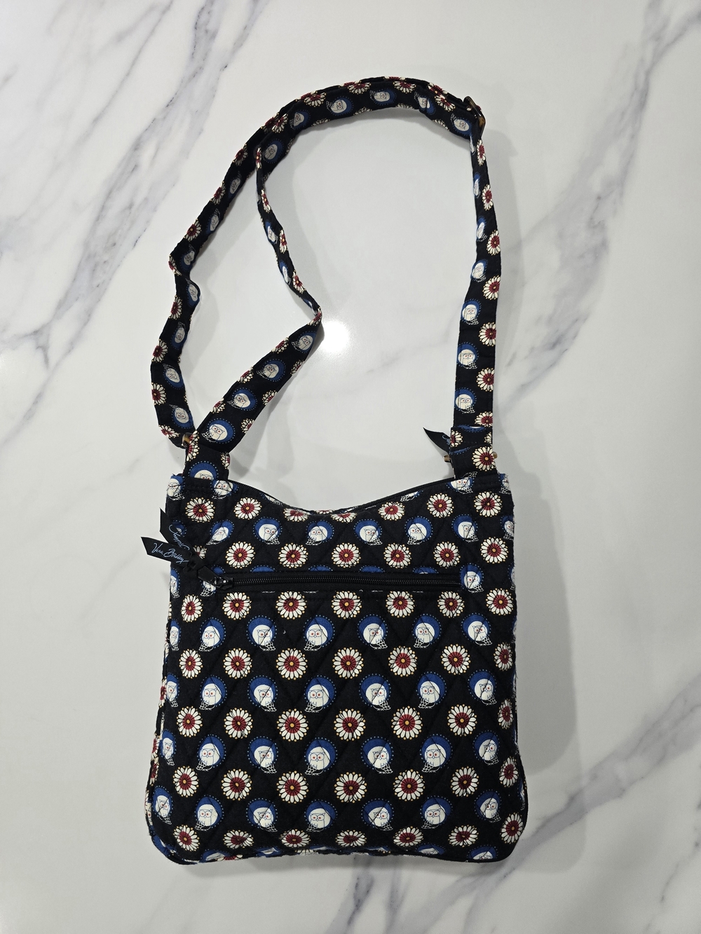 Vera Bradley Navy Floral Quilted Crossbody with Blue Accents - Picture 2 of 3